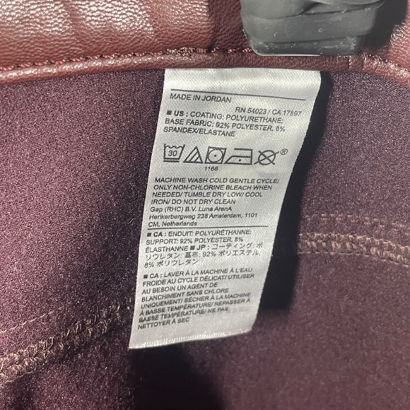 NEW Banana Republic Pants Womens 32 14 burgundy red faux leather flare moto - Picture 6 of 9